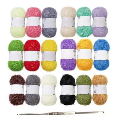 Scrubby Yarn Handmade Yarn Sparkles Dish Scrubby Yarn Polyester Scrubby Yarn Sewing Supplies for Craft