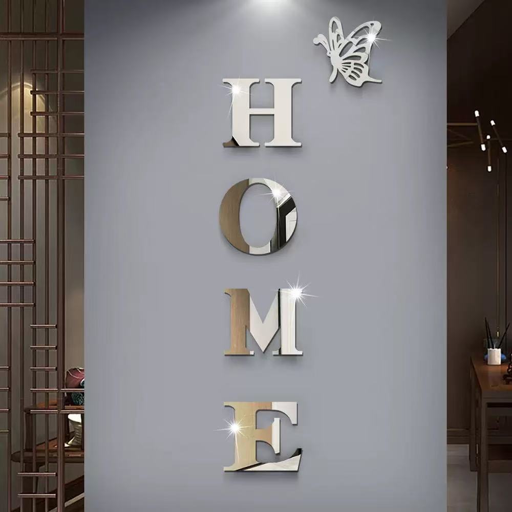 5pcs Butterfly Mirror Wall Sticker HOME Acrylic Decal Home Decor DIY Self-adhesive Mirror Decor Stickers Art Wall Decor
