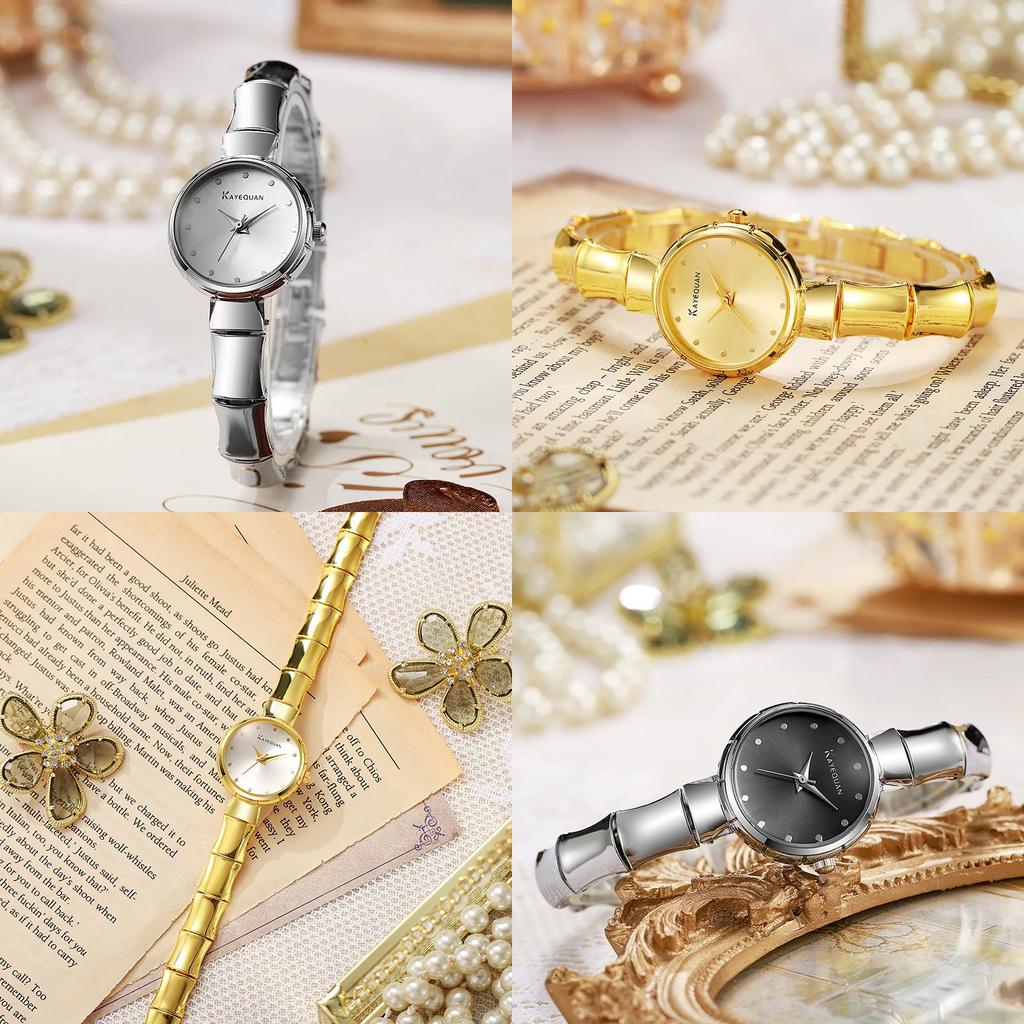 Kayequan Bamboo Bead Bracelet Watch For Women Quartz Movement Fashion Casual Jewelry