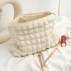 Travel Organizer Portable Zipper Soft Makeup Pouch for Lady Girls Popular Boho Reusable Bubble Cloth Capacity Cosmetic Bag