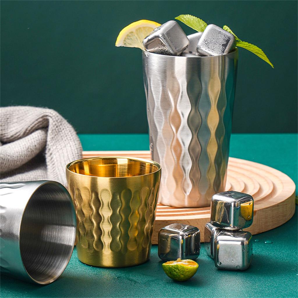 Stainless Steels Coffee Cup Double Wall Stackable Water Tumblers Stackable Drinking Cups Wine Glasses Beer Teas Cups
