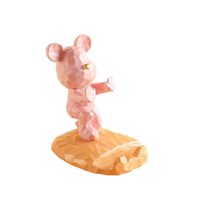 Support de Tablette Ours Violent Mignon Ornement en Résine