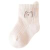 1 Pair Breathable Mesh School Socks for Girls Elastic Cartoon Pattern Hosiery Soft Fabric Solid Color Ankle Socks