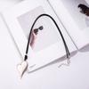 Wind Geometry Peach Heart Love Two-Color Alloy Long Necklace Women'S Sweater Chain