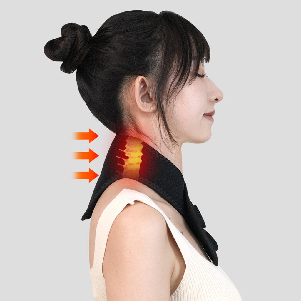 Nackenheizkissen mit 3 Heizstufen, Massage, elektrischer Nackenwärmer zur Schmerzlinderung, USB-Aufladung, Schulterheizkissen für Nackensteifheit, fördert die Durchblutung