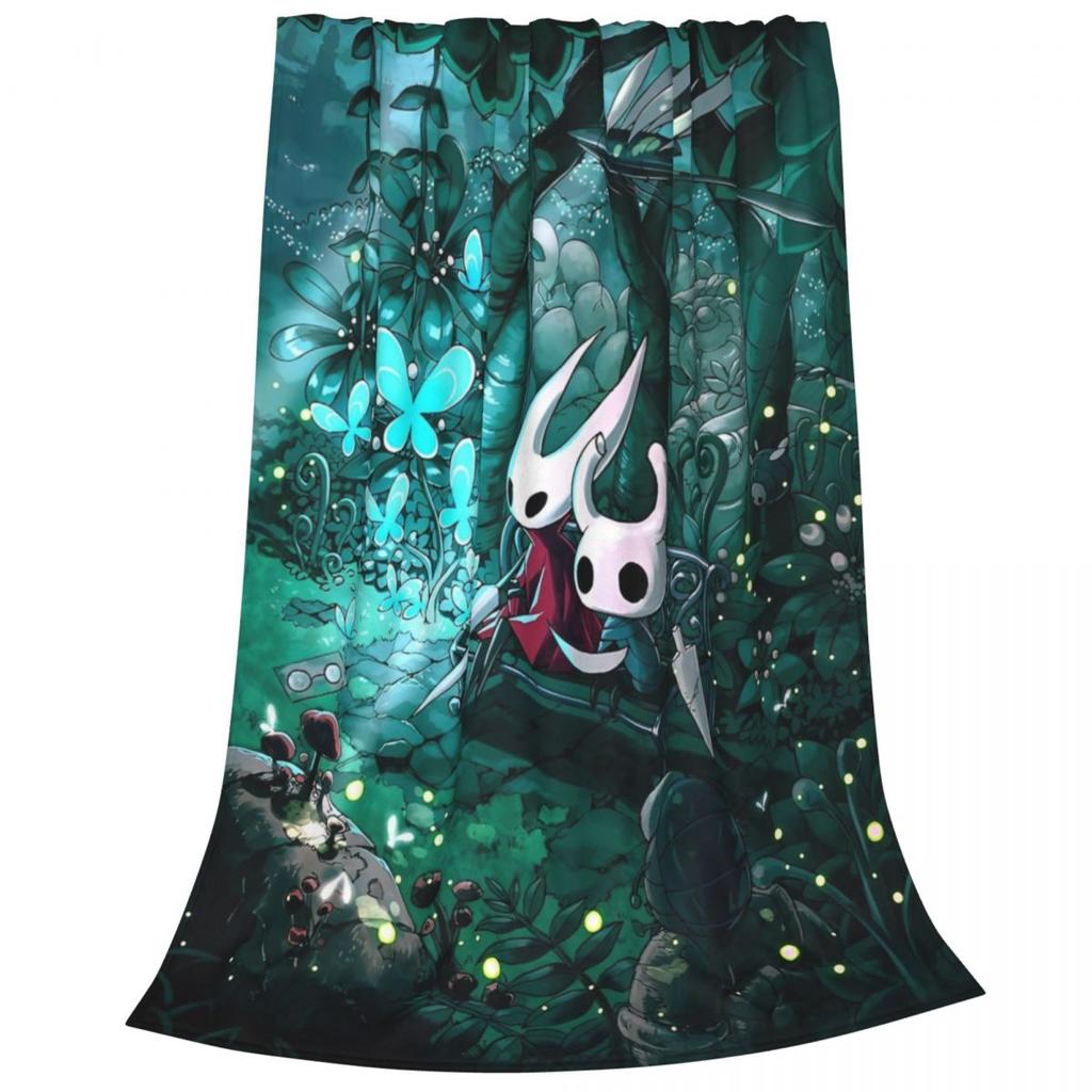 Hollow Knight Advanture Game Blanket Flannel Printed Cartoon Cute Multi-function Lightweight Throw Blanket Travel Bedding Quilt