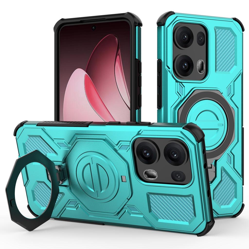 For Oppo Reno13 Pro 5G Magnetic Case Rotating Metal Kickstand PC+TPU Phone Back Cover