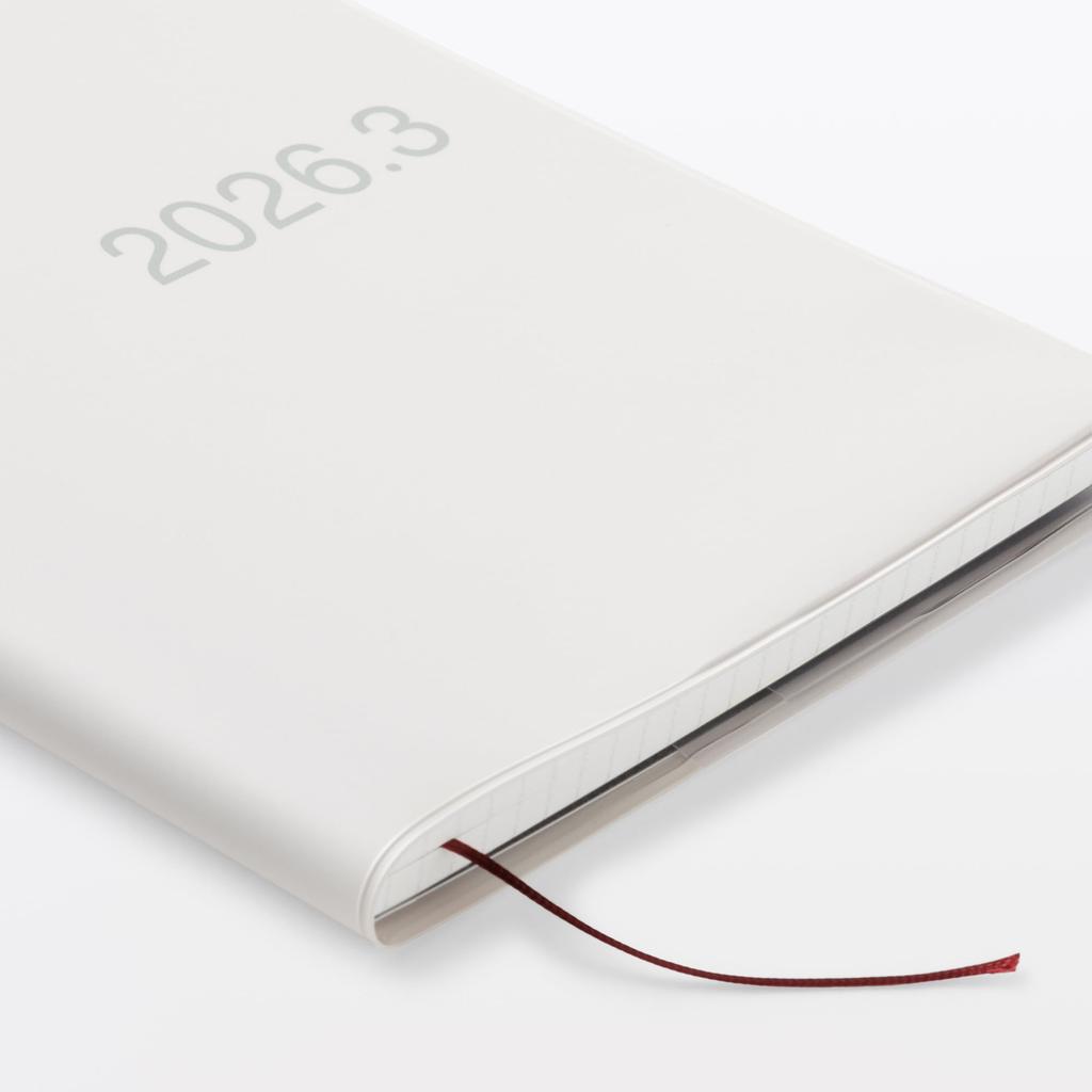 MUJI Monday March White 76418801 Monthly/Weekly Planner, Start, 2026, B6, Gray,