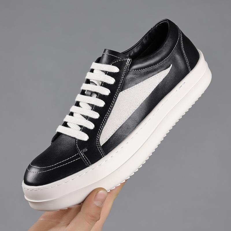 

The first layer of cowhide men s big head leather shoes platform-soled retro board shoes genuine leather versatile niche casual shoes men s shoes 38 standard leather shoe size