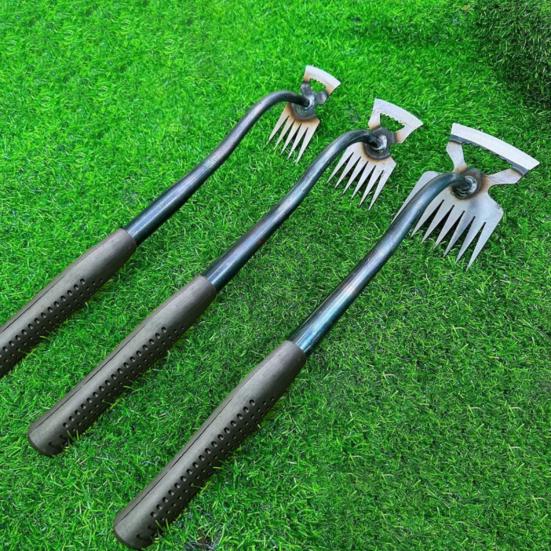 Weed Puller Tool Manganese Steel Uprooting Weeding Tool Garden Weed Remover with Long Handle for Vegetable Planting Weeding
