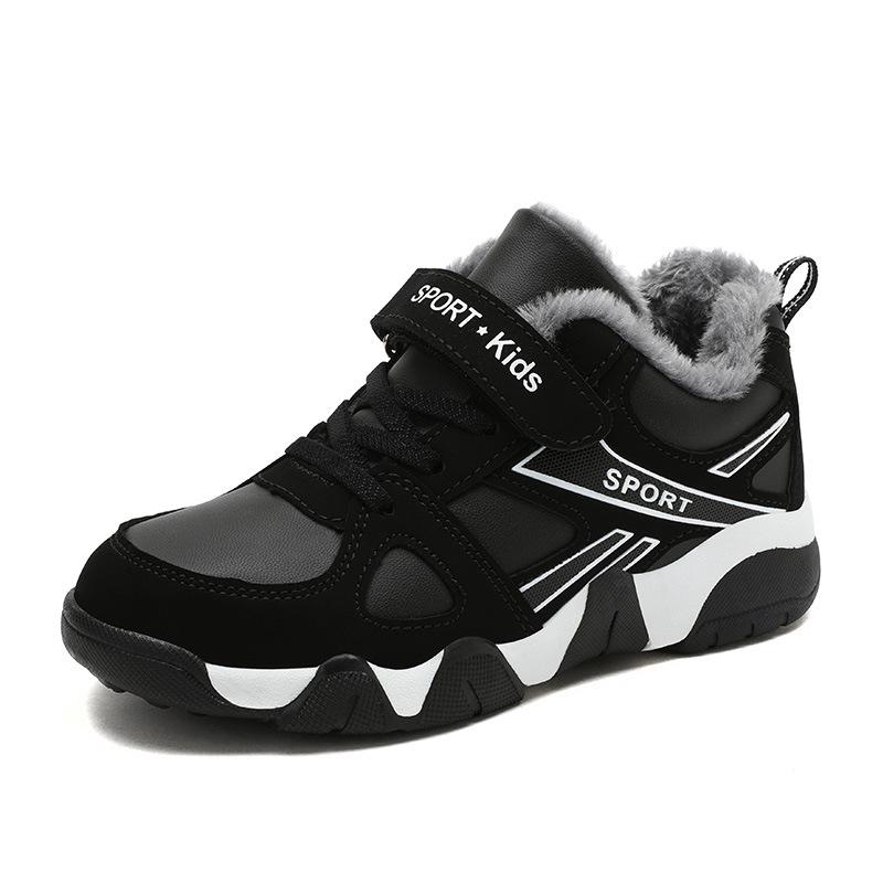 Boys cotton shoes winter middle and older children thickened warm sports shoes boys big cotton children velvet 2025 new children's shoes