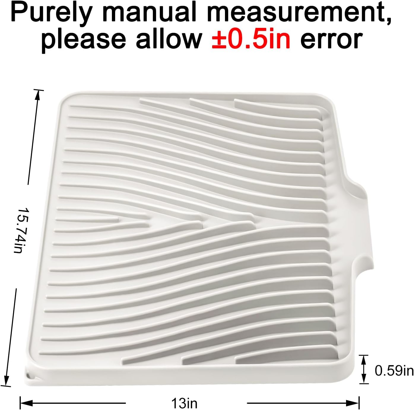 

Силиконовый коврик для сушки посуды для кухонной столешницы, Нескользящая дренажная подкладка со встроенным сливом, Термостойкий каменный коврик для сушки L бежевый