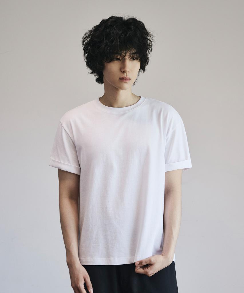 SIGNATURE Summer Crop Solid Roll-Up Short Sleeve T-Shirt [3 Colors]