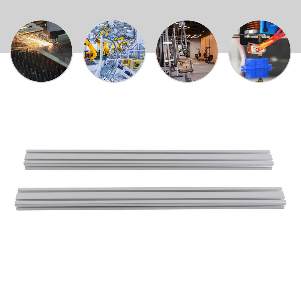 2-Pack 1M Silver 4080 T-Slot Aluminum Profiles, 6063 Aluminum Alloy Extrusion, 100x80x40mm Structural Framing, Industrial Rails