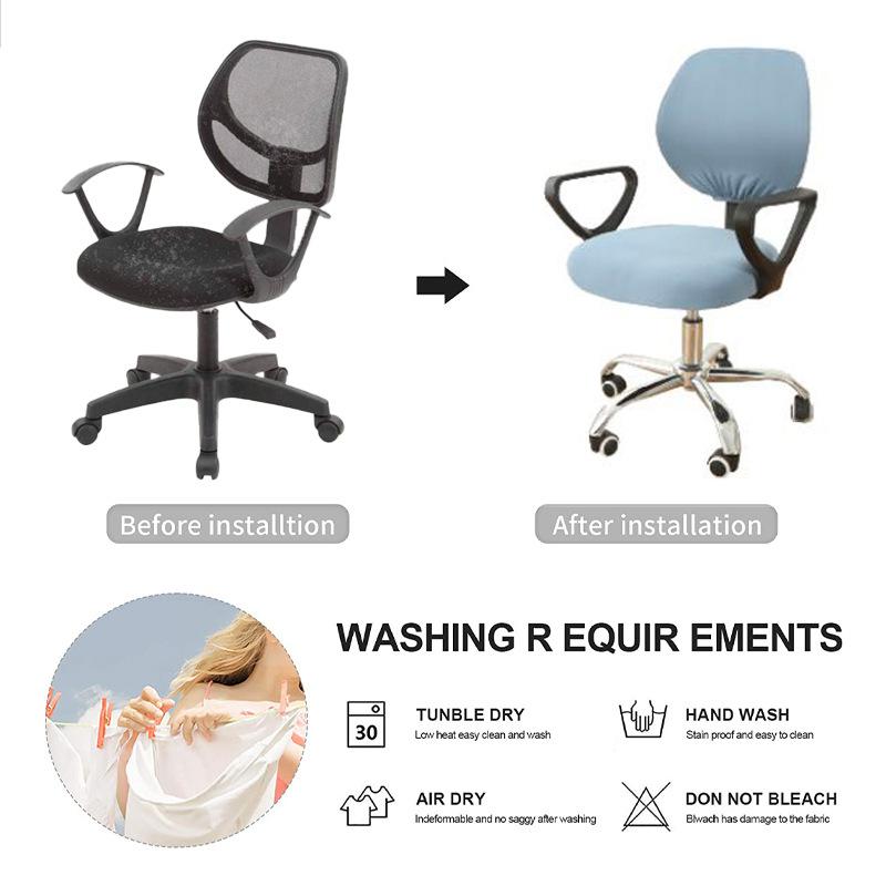 Two-Piece Computer Chair Cover Washable Executive Chair Cover For Computer Stretchable Seat Covers Computers Chairs