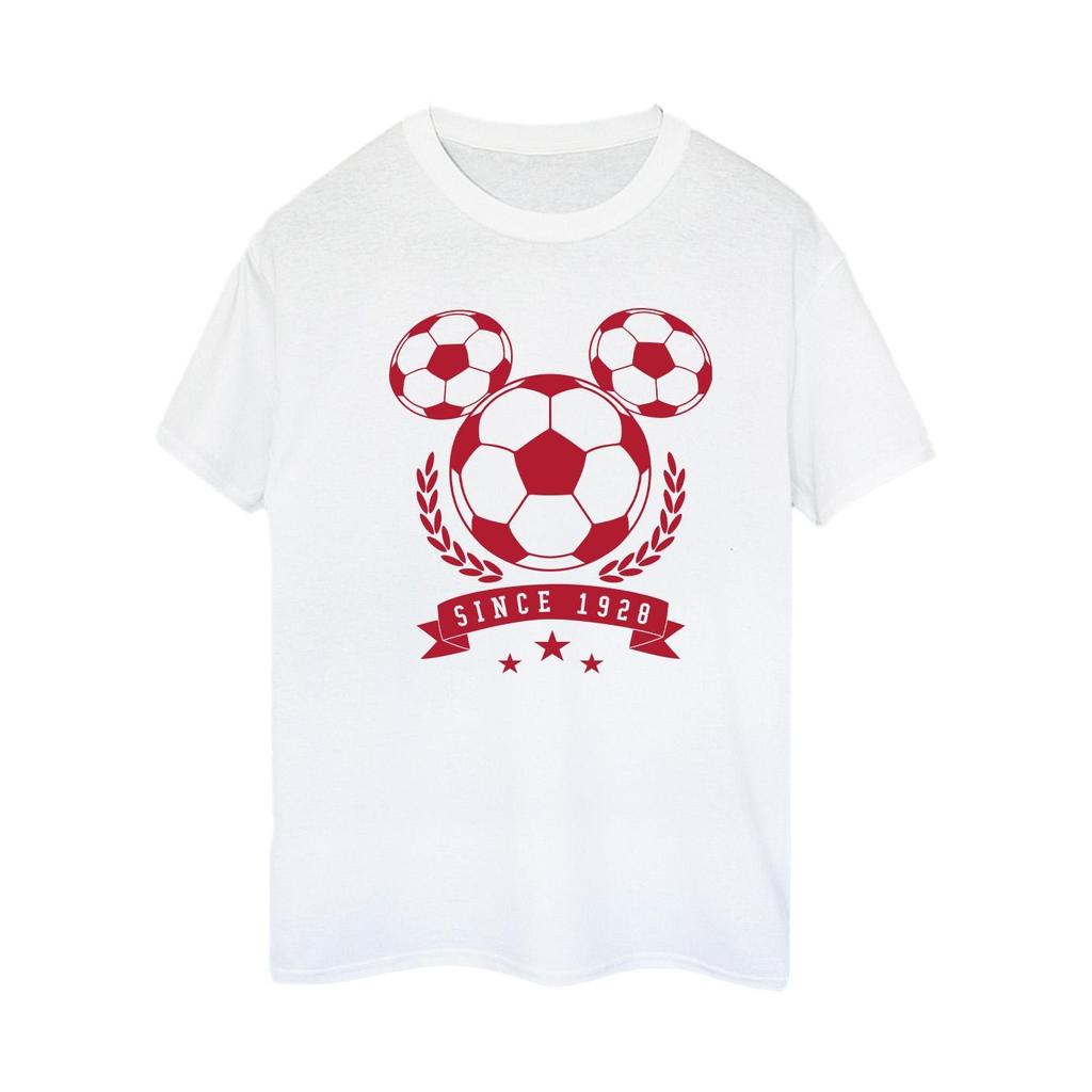 Disney Womens/Ladies Mickey Football Head Cotton Boyfriend T-Shirt