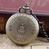 Exquisite Mechanical Pocket Watch Bronze Hollow Flowers Phoenix Bird Design Alloy Case Self Winding Luxury Pocket Clock PJX1797