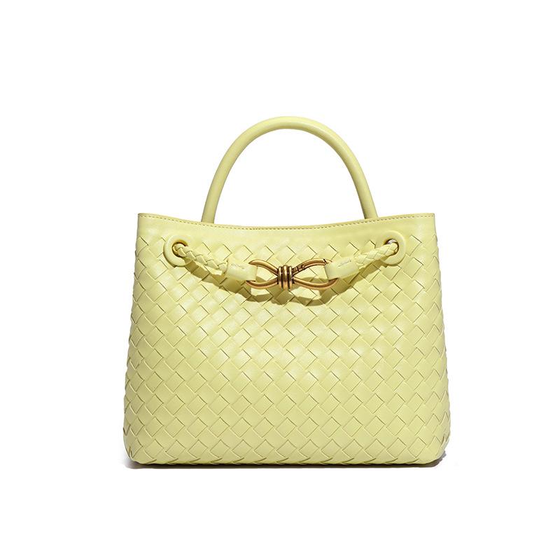 Modische und elegante Damenhandtasche mit Schleife, handgewebtem Metall und lässiger Umhängetasche mit großem Fassungsvermögen für eine Schulter