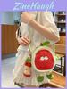 Nylon Watermelon Crossbody Bag For Casual Wear With Zipper Closure And Inner Pocket