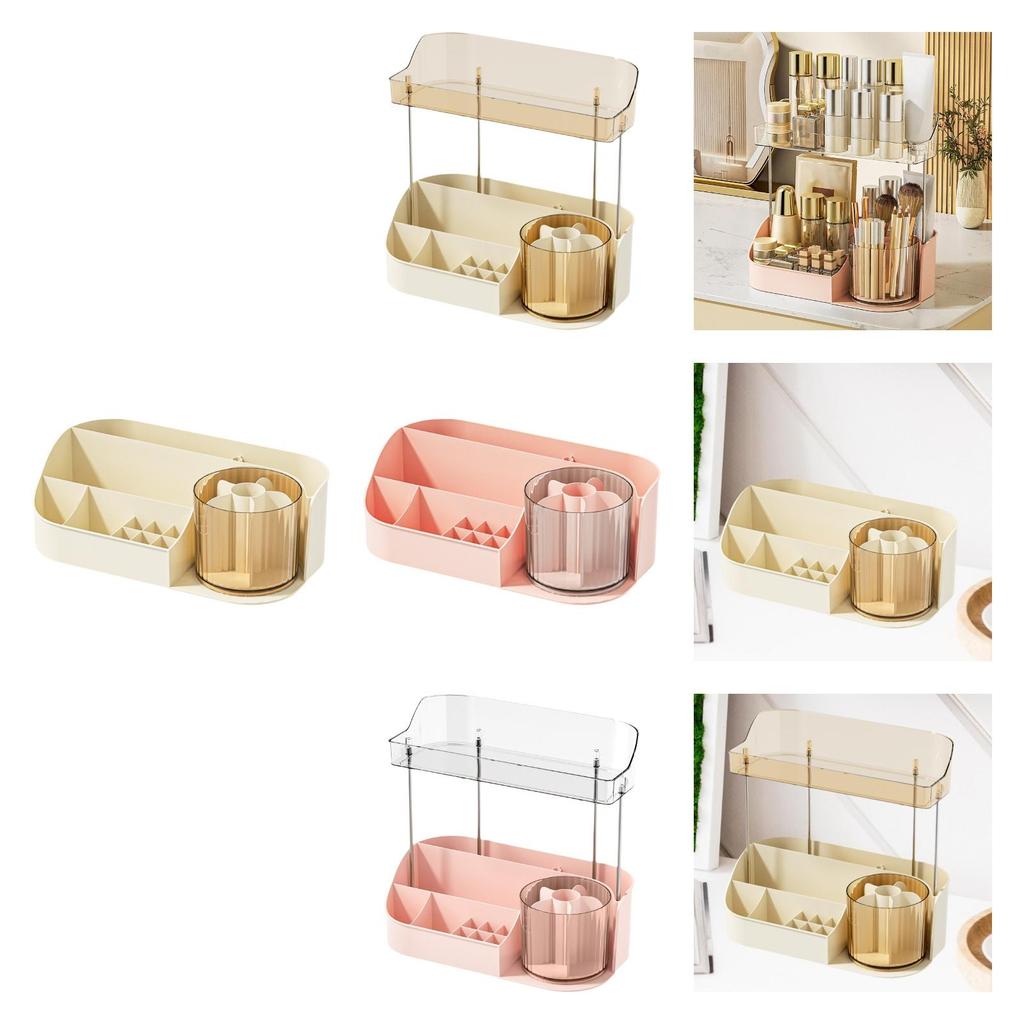 Makeup Desk Organizer Stylish Versatile Display Case Decorative Skincare Organiser for Counter Desktop Dresser Bathroom Perfume