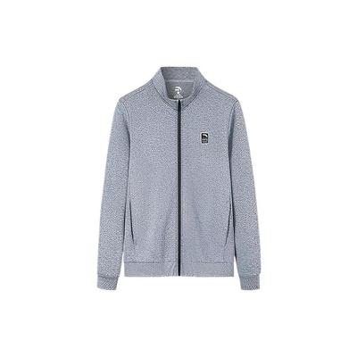 Anta Training Series Solid Color Logo Print Stand Collar Zipper Long Sleeve Jacket Men Jackets Gray 152237705-1
