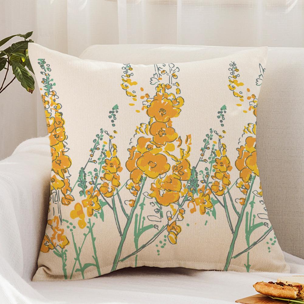 Spring Wildflowers Cushion Cover Premium Comfort Reversible Pillow Cover - Dual - Use Design for Home & Car