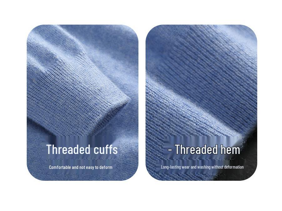 Men's High Neck Cashmere Sweater - Solid Color, Long Sleeve Knitwear for Casual and Business Wear