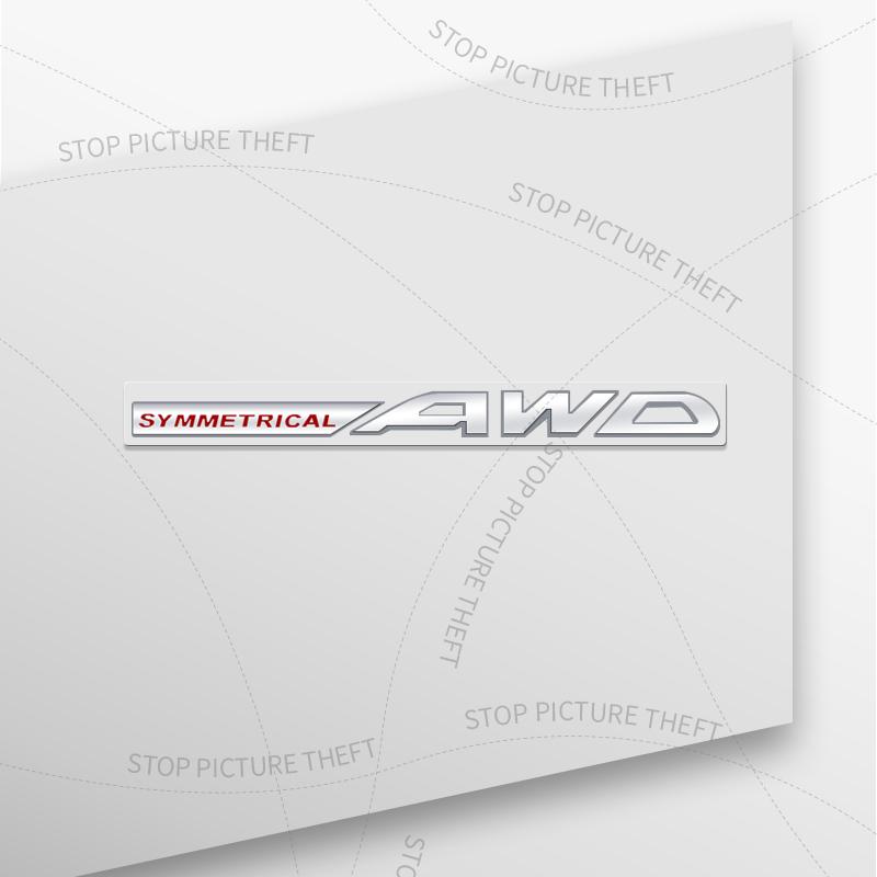 1Pcs 3D Metal SYMMETRICAL AWD Logo Badge Car Rear Tail Bumper Trunk Sticker For Outback WRX BRZ Forester Impreza Legacy