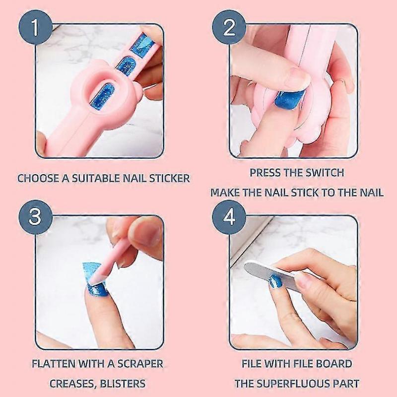 Girls DIY Nail Machine with Nail Stickers Multi-function Color Press Grinder Girls Makeup Toy Gift