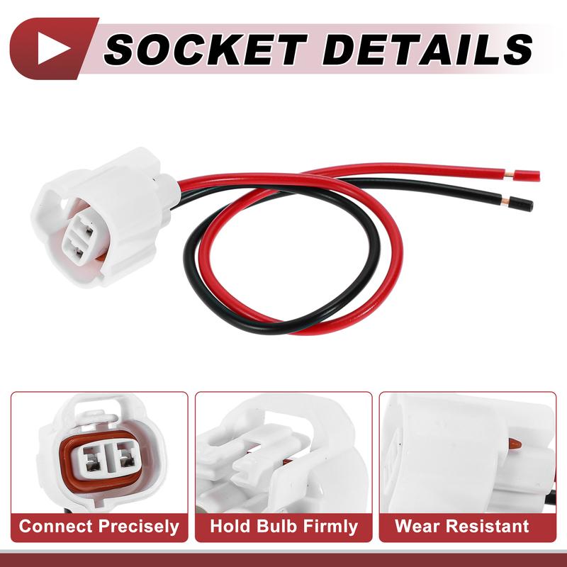 X Autohaux 2Set Side Marker Light Socket Wiring for Toyota Camry No.90980-11156