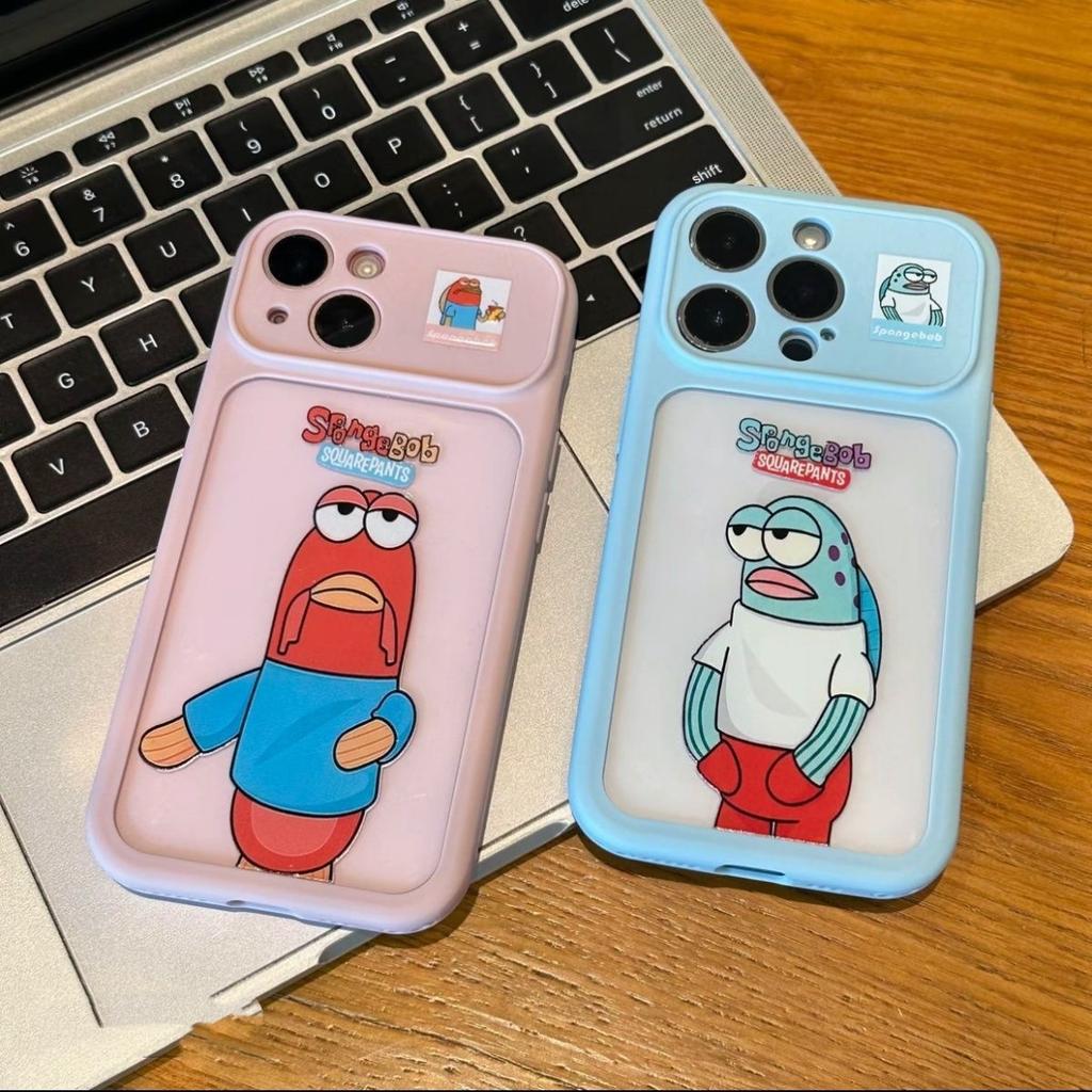 Applicable to Apple 11 mobile phone case trendy cartoon resident fish large window cute iPhone11 two-color second case 11