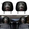 Funny Prank Car Accessories 2Pcs Ghost Face Headrest Covers, Halloween Horror Seat Decorations, Holiday Atmosphere Decor Universal Fit