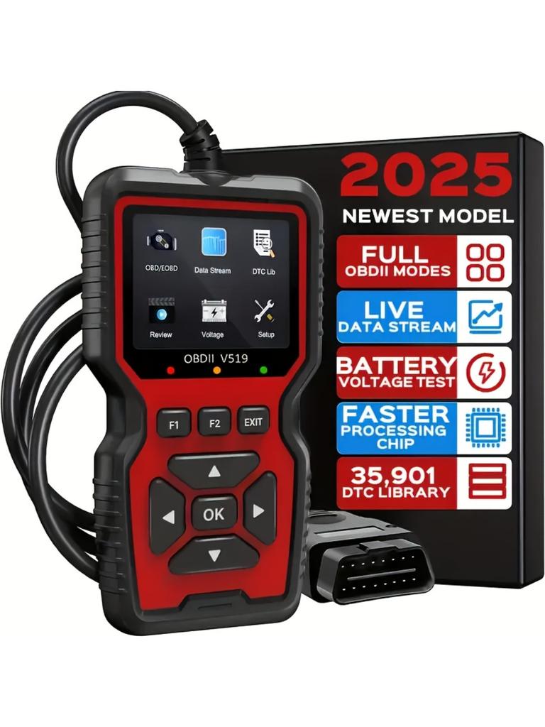 Auto OBD2 Scanner Diagnosewerkzeug Code-Leser, Autospannungstester Motorfehlercode-Scanner, Ladetester Diagnosewerkzeug V519