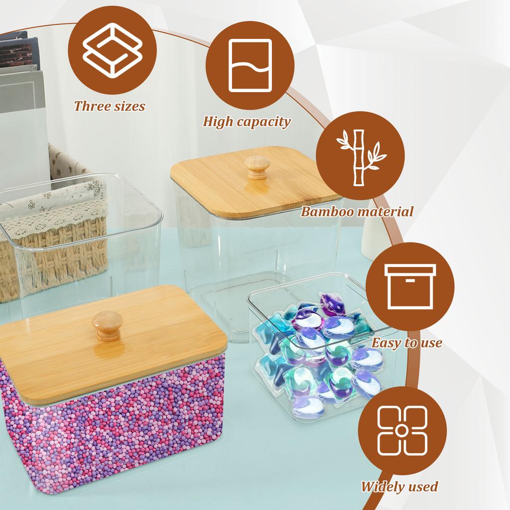 4Pcs Laundry Pods Container Storage Box with Lid and Spoon Reusable Clear Dryer Sheet Holder For Laundry Room Organizer NEW