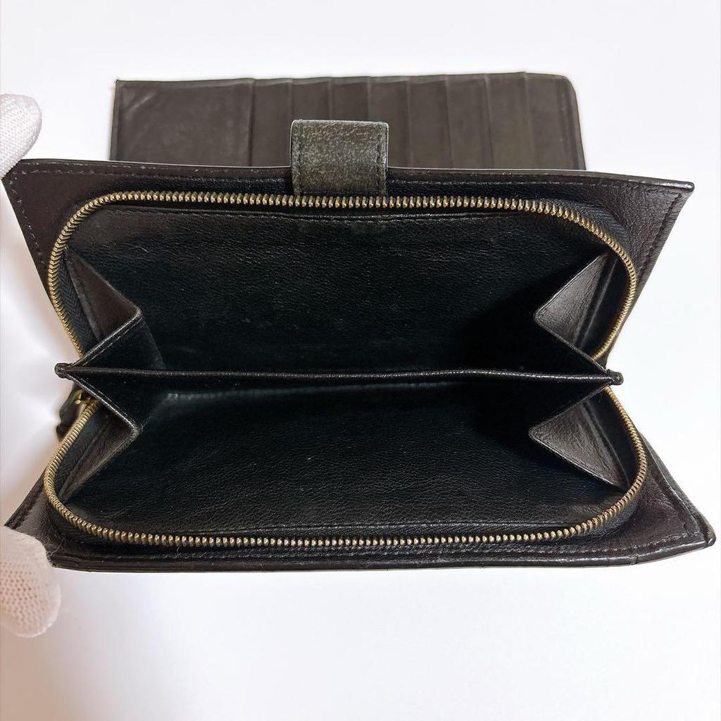 Used BOTTEGA VENETA Intrecciato Bi-fold Wallet Black Leather