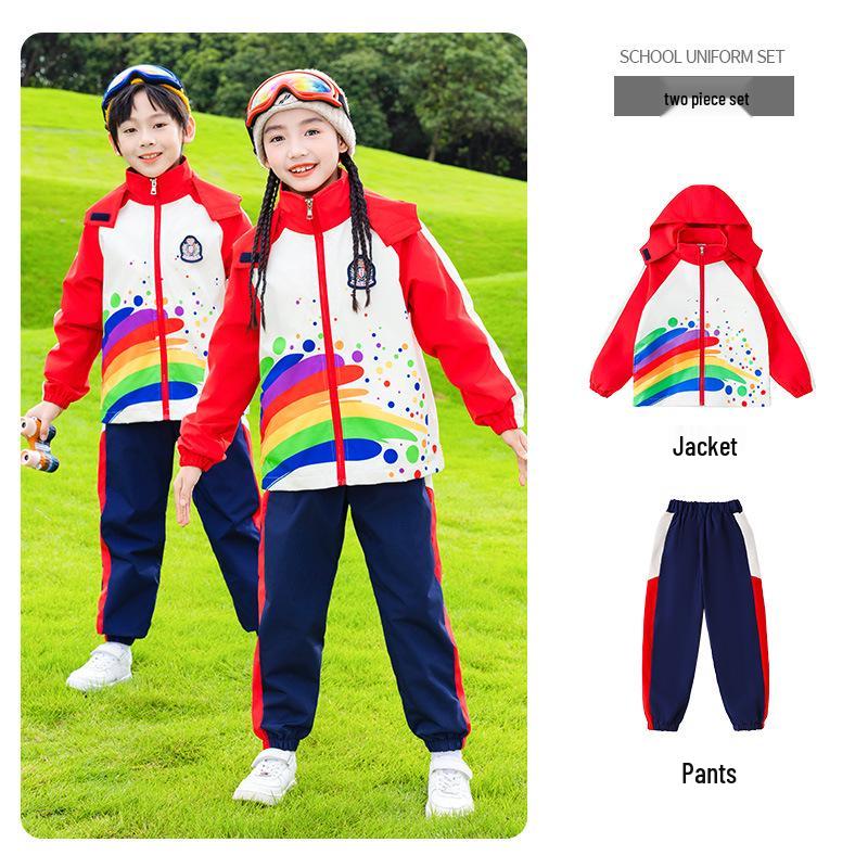 2025 Neuer Stil Buntes Akademisches Kinder Sommer Sportuniform Set