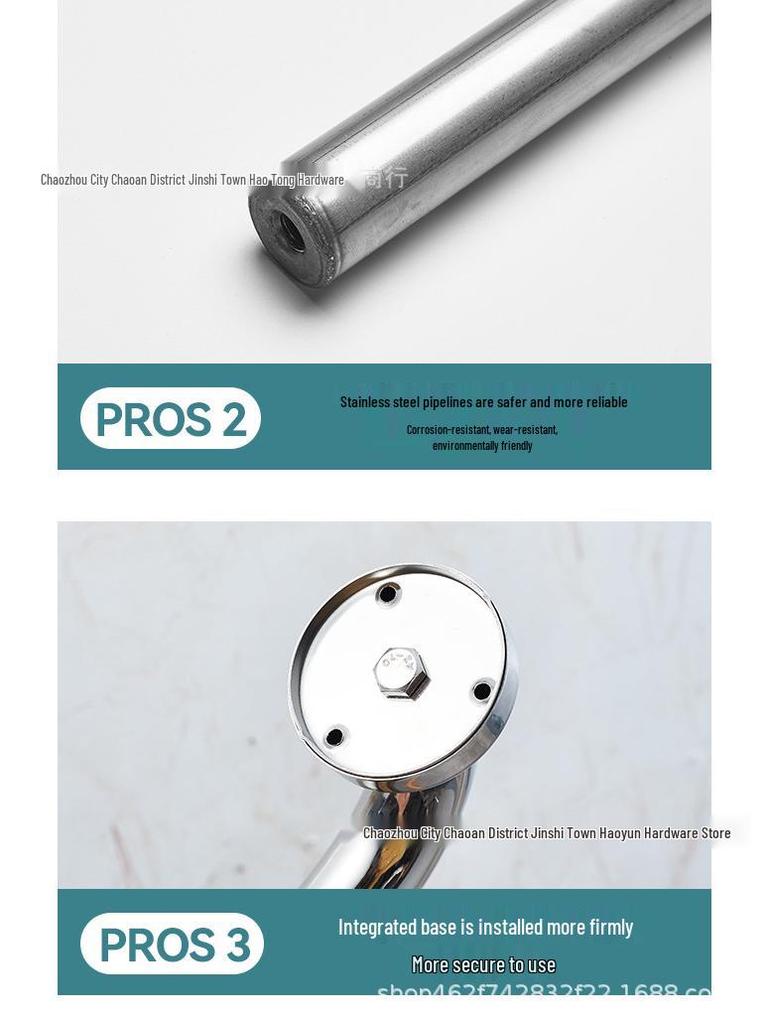 Stainless Steel Handrail Bar for Bathroom Safety - Ideal for Disabled and Elderly