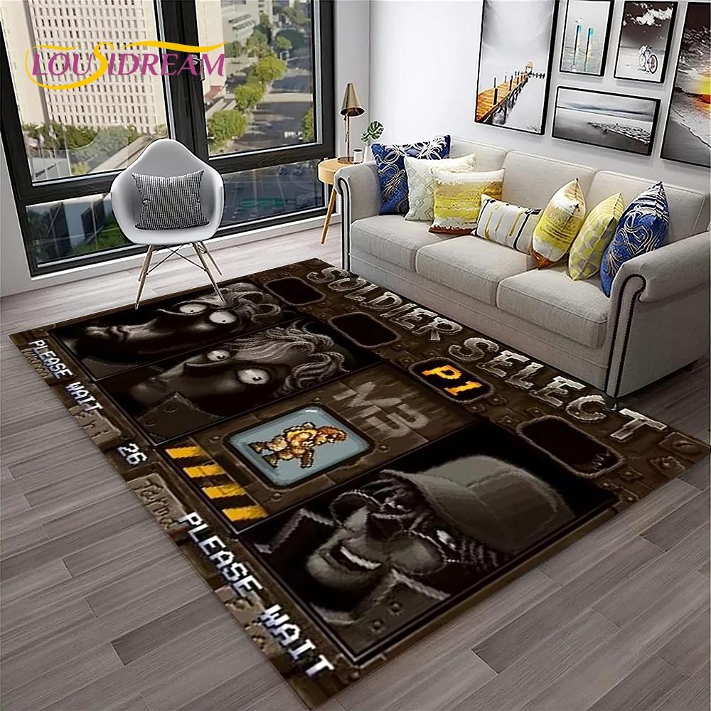 Cartoon Metal Slug Gamer Retro Game Carpet Rug for Home Living Room Bedroom Sofa Doormat Decor,kids Area Rug Non-slip Floor Mat