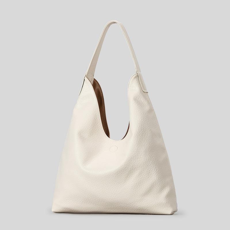 Geantă găleată de umăr unică de înaltă calitate Geantă stil simplu și relaxat Tote din piele moale cu capacitate mare