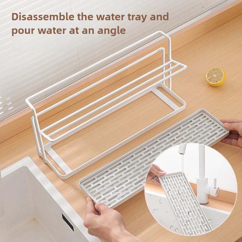 2 Layer Cup Organizer with Drain Tray Countertop Storage Rack for Mugs Thermos Cups Kitchen Organizers and Storage Spaces Shelf