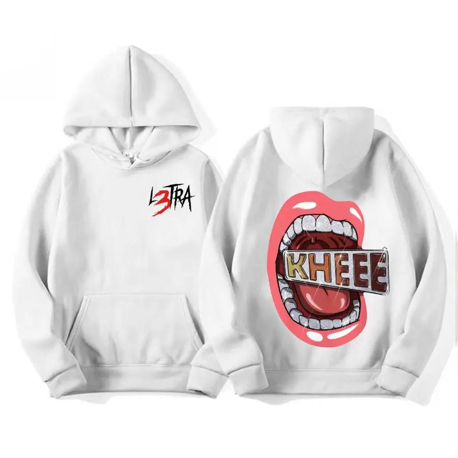 Zpěvák Luar L's hudební album L3TRA potištěná mikina s kapucí Pánská vysoce kvalitní módní a retro mikina Ležérní mikina s kapucí