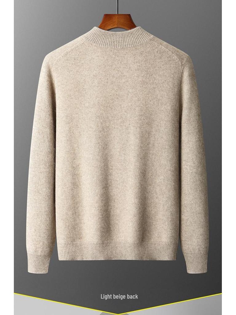 Herren Vielseitiger Stehkragen Kaschmirwolle Strickjacke - Langärmliger, Verdickter Strickmantel für Herbst und Winter