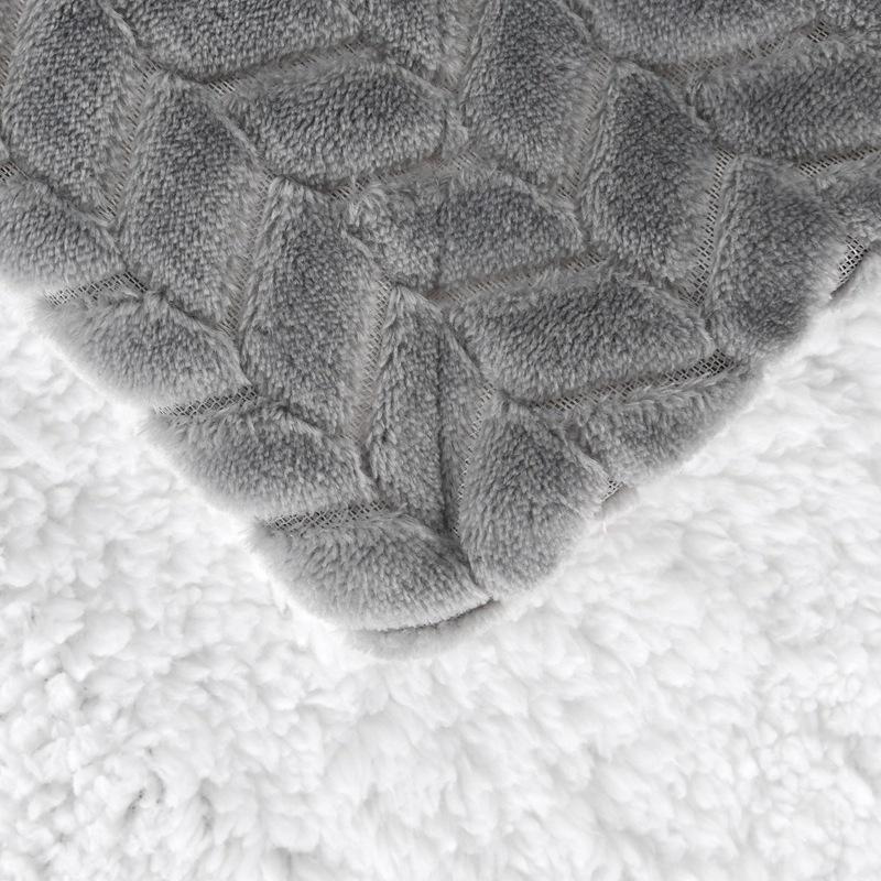 InStuff Double-Layer Lambskin Jacquard Velvet Flannel Blanket - Warm, Thick, Net Celebrity Blanket
