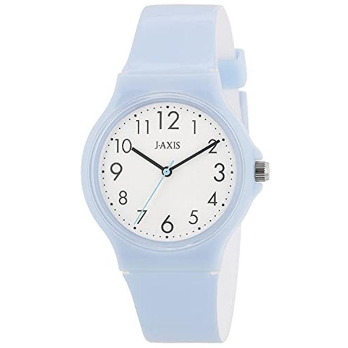 J-AXIS Watch Pastel Color Watch Simple Easy-to-Read Plastic Case Round Lightweight Matching Pair Children Students TCG73 Unisex Blue One
