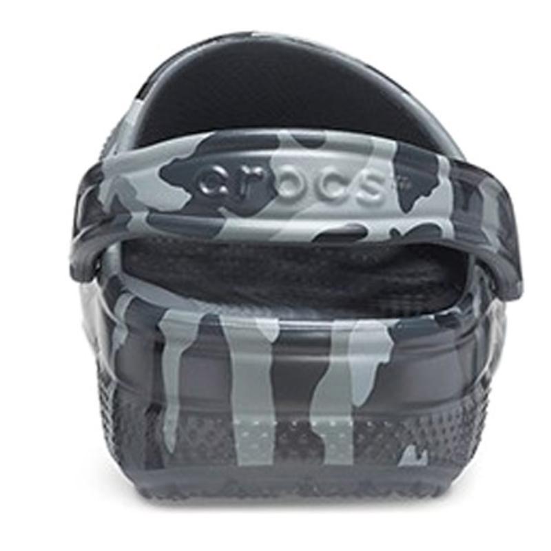 Crocs Beach Sandals Gray Camouflage Unisex
