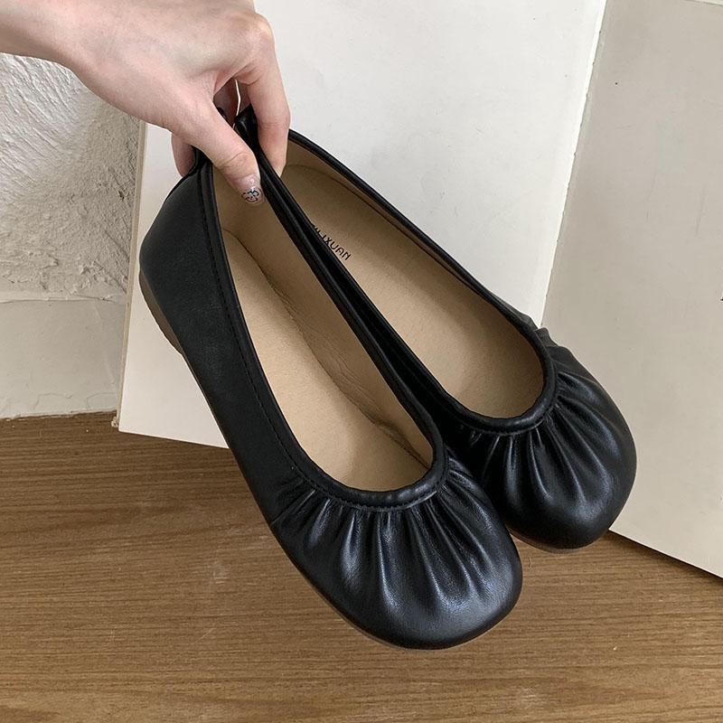 

Модная обувь Балетки Танцевальная обувь Для женщин Новинка Лето Весна Женские Неглубокие Модные С круглым носком Женские Балетки Обувь Слипоны 35 чёрный