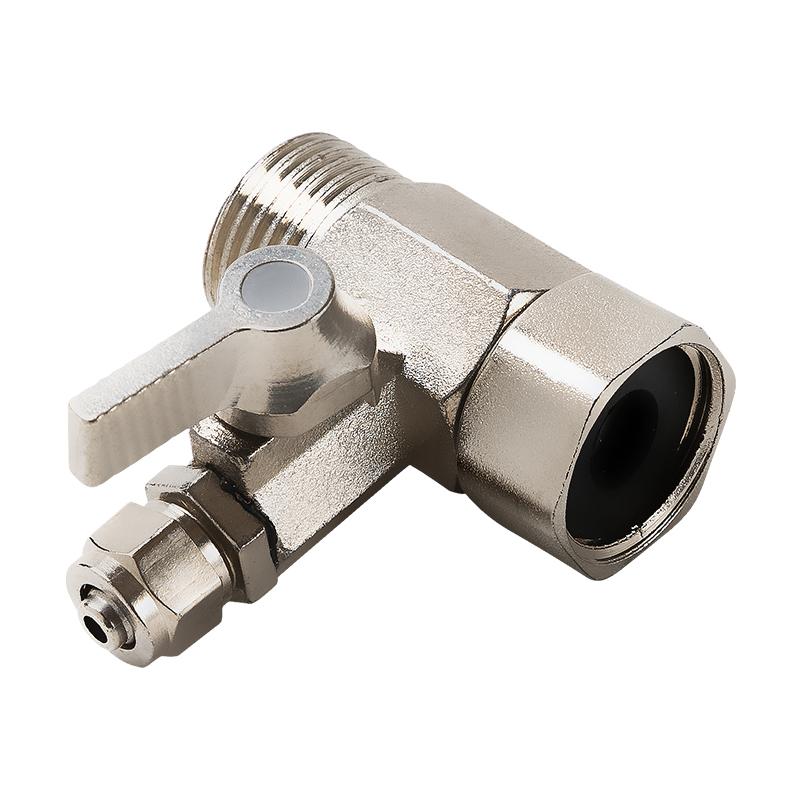 

1 шт. 1/2 BSP чоловічий-жіночий на 1/4 або 3/8 PE трубка триходовий кульовий клапан з кедровим горіхом RO фільтр Fitti 1/4