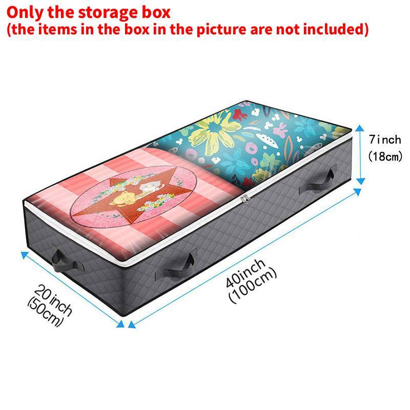 Bed Under Storage Bag With Dual Zippers For Bedroom Organizing And Protection