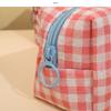Trendy Plaid Makeup Bag Embroidered Bow Octagonal Cosmetics Organizer Makeup Pouch Portable Travel Organizer Bags Toiletries Bag