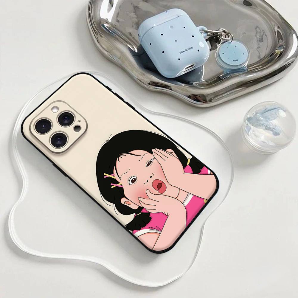 Cartoon Chubby Girl Phone Case Phone Case For Iphone 17 16 15 11 13 14 Pro Max X Xr Xs Max 12mini Black Shell Cover Case